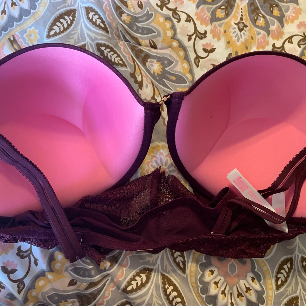 Pink Victoria secret snap front bra lace back - Picture 7 of 9